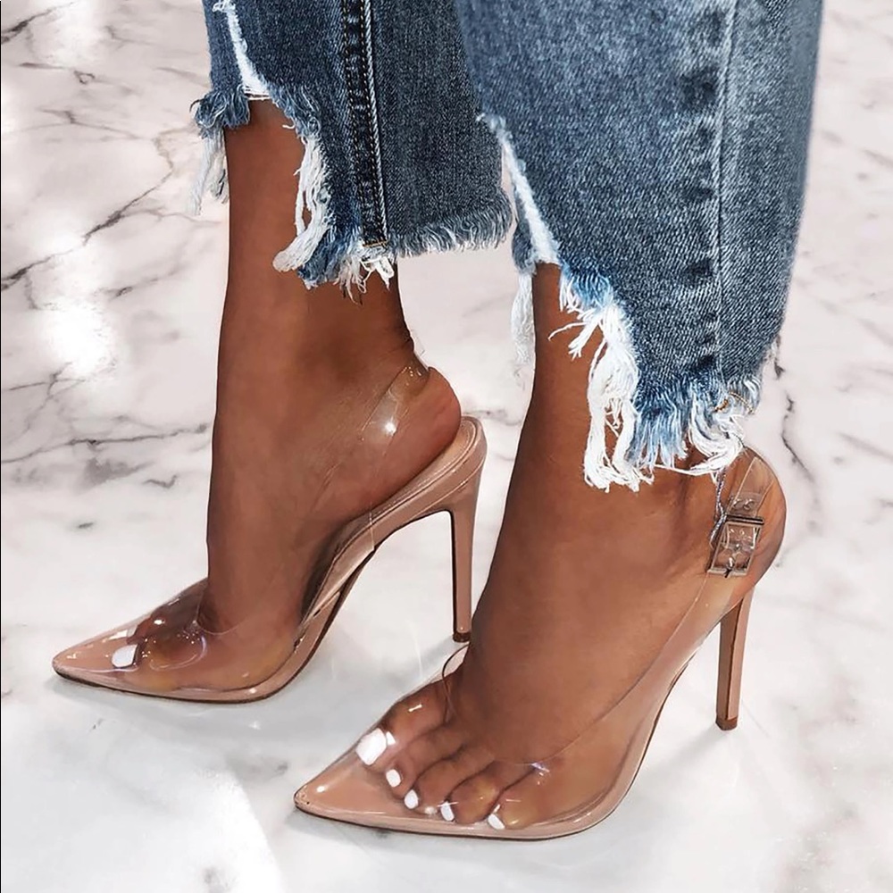 Slingback Clear Stiletto Heels